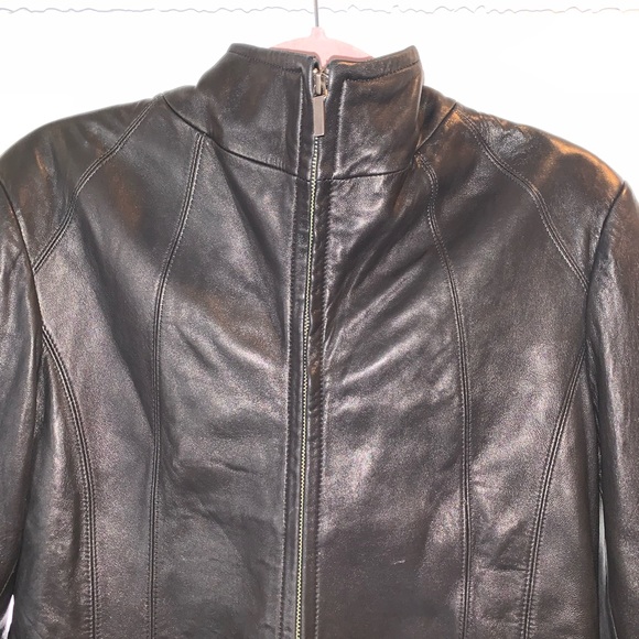 Vintage Sienna real black leather jacket. - Picture 2 of 4